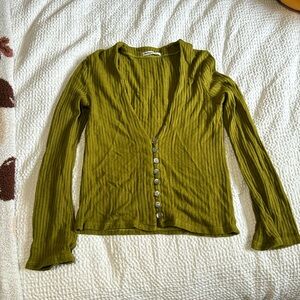 Reformation green long sleeve top